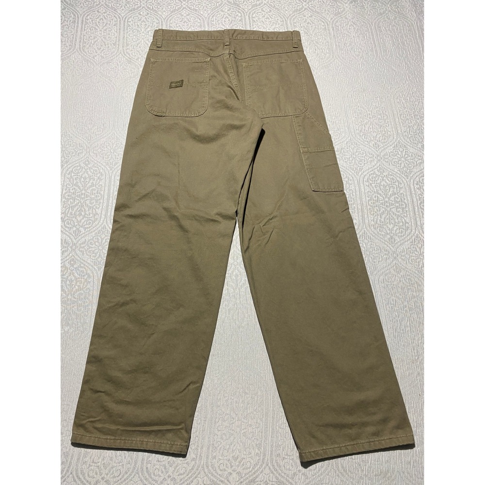 Wrangler Mens 32x32 Carpenter Pants Khaki Tan Cotton Relaxed Workwear 94OROBH